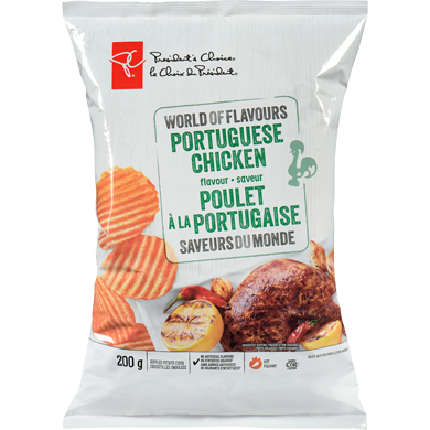 le Choix du Président Croustilles ondulées à saveur de poulet à la portugaise Saveurs du monde 200 g, 1,25 $/100g