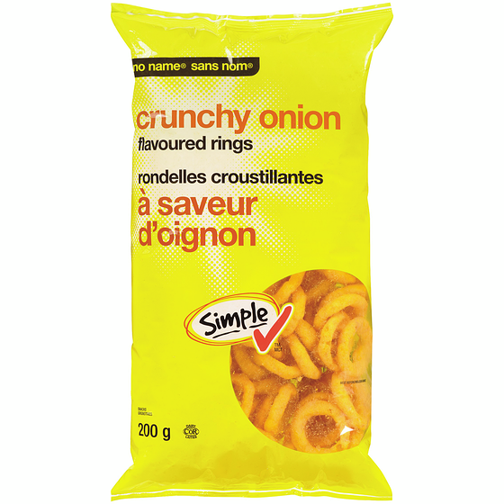 No Name Crunchy Onion Flavoured Rings 200 g, $1.50/100g
