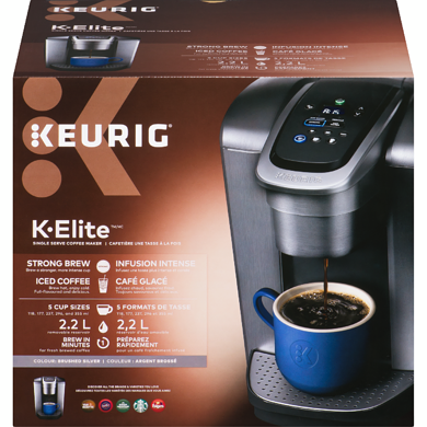 Coffee Brewer K-Elite, Brushed Silver 