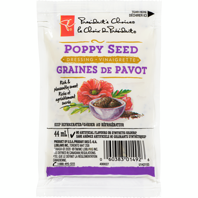President's Choice Poppy Seed Dressing Pouch 44 ml, $1.36/100ml