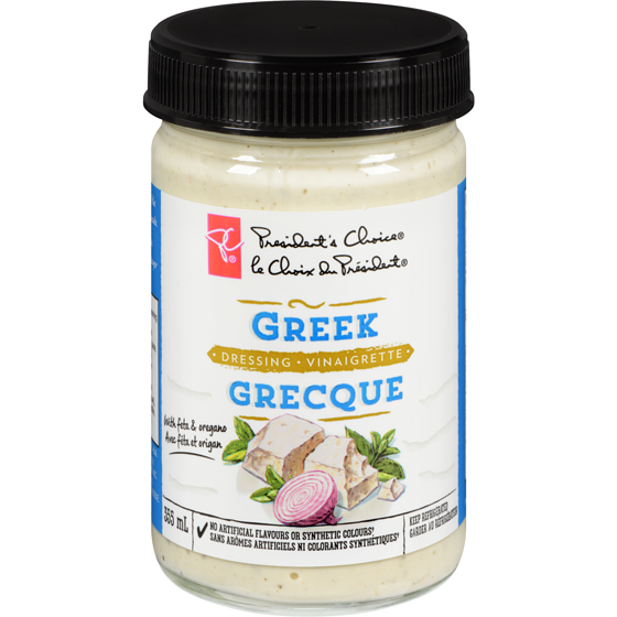 le Choix du Président Vinaigrette Grecque 355 ml, 1,55 $/100ml