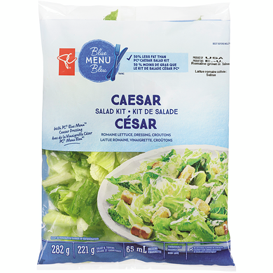 PC Blue Menu Caesar Salad Kit 282 g, $2.48/100g