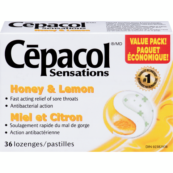 Cepacol Sensations Lozenges Honey & Lemon Value Pack! 36 ea, $0.28/1ea