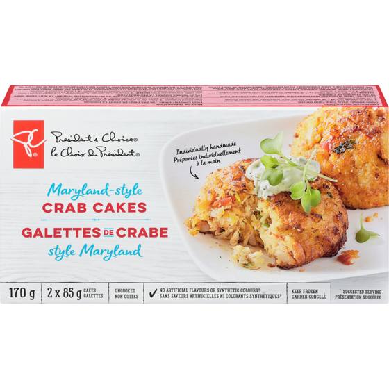 le Choix du Président Galettes de crabe style Maryland 170 g, 6,76 $/100g