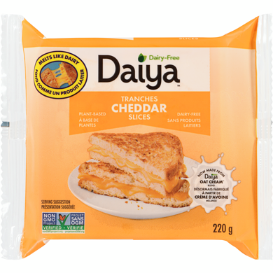 Daiya Dairy Free Cheddar Cheese Slices 220 g, $2.95/100g