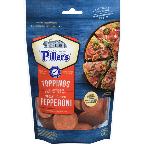 Piller’s Pepperoni épicé 250 g, 3,72 $/100g