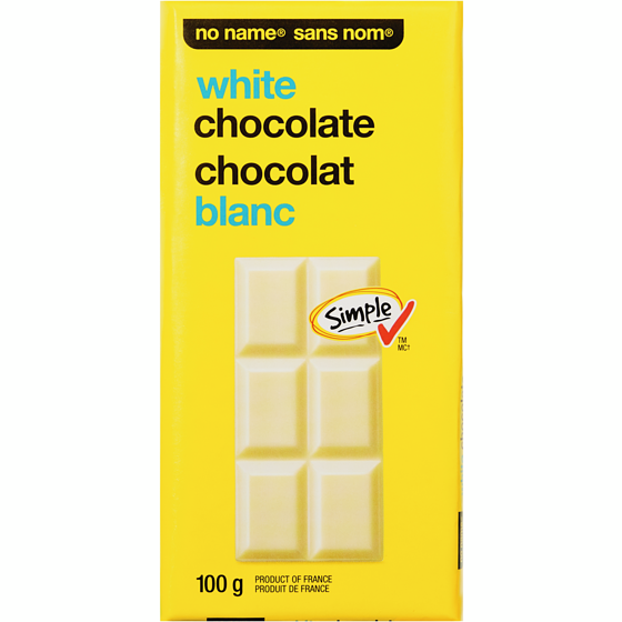 Sans Nom Barre de chocolat blanc 100 g, 2,69 $/100g