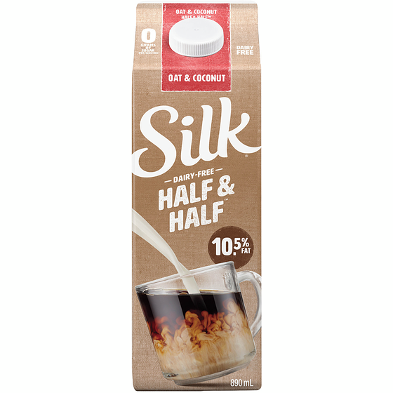 Silk Half & Half Dairy-Free Coffee Creamer, Oat & Coconut 890 ml, $0.56/100ml
