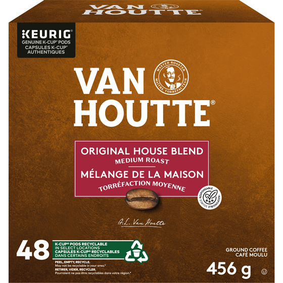 Van Houtte Capsules K-Cup de café Mélange de la maison Van Houtte, torréfaction moyenne, 48 unités 48 ea, 0,88 $/1ch