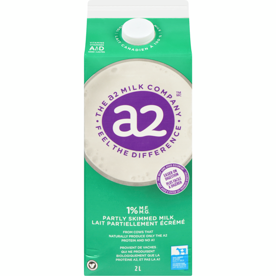 The A2 Milk Company 1% M.F. Partly Skimmed Milk 2 l, $0.32/100ml