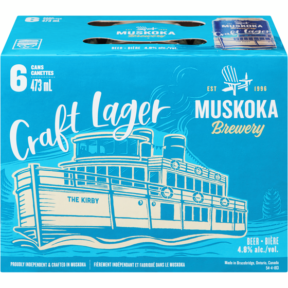 Muskoka Brewery Craft Lager (ID required at pick-up) 6x473.0 ml, $0.78/100ml