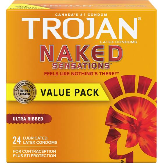 Trojan Naked Sensations Ultra Ribbed Lubricated Condoms 24 ea, $0.92/1ea