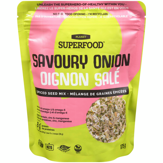 Planet Hemp Savoury Onion Super-Seeds 175 g, $4.28/100g