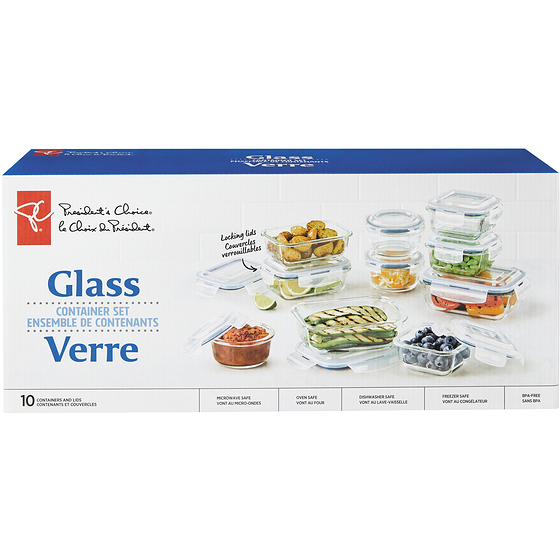le Choix du Président PC ENS CONT ALIM VERRE 20 PCES 10 ea, 2,80 $/1ch