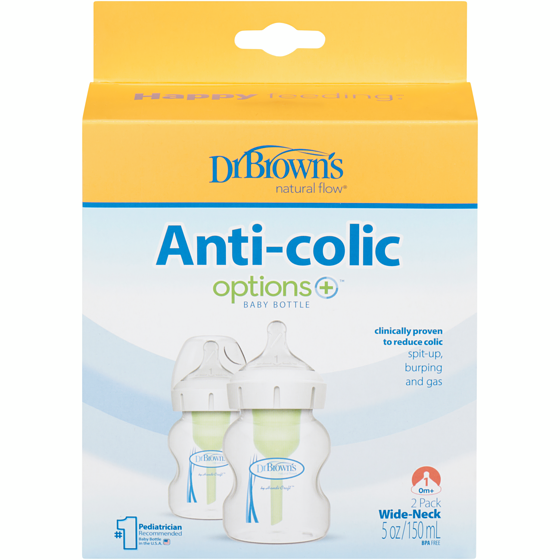 Dr Brown's 5oz Options+ Wide Neck Bottle 2 Pack 2 ea, $8.50/1ea