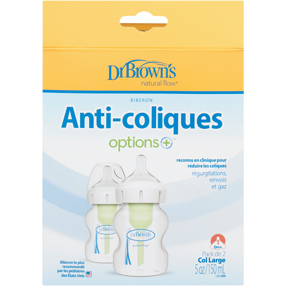Dr. Brown Biberon en col large de Options+ 150 ml, paquet de 2. 2 ea, 9,50 $/1ch