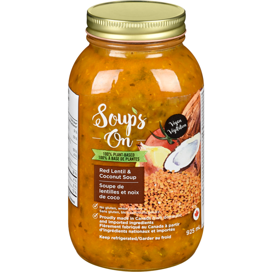 Soup’s On Soup Soupe De Lentilles Et Noix De Coco   925 ml, 1,19 $/100ml