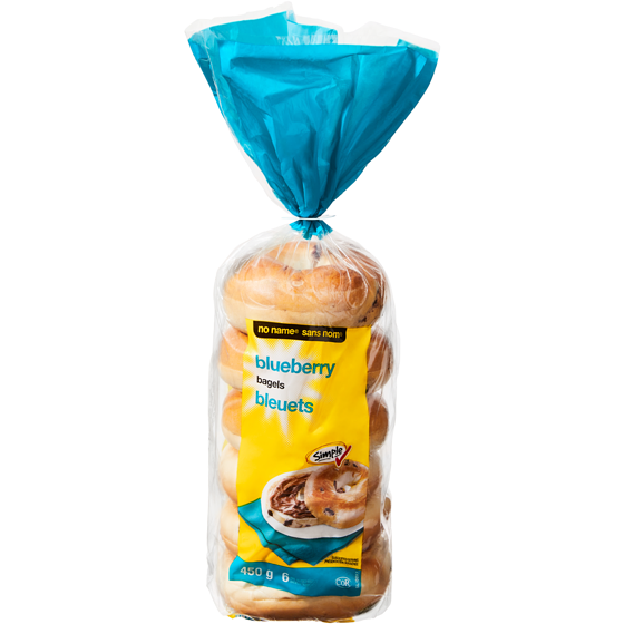 No Name Blueberry Bagel 6 Pack  450 g, $0.82/100g