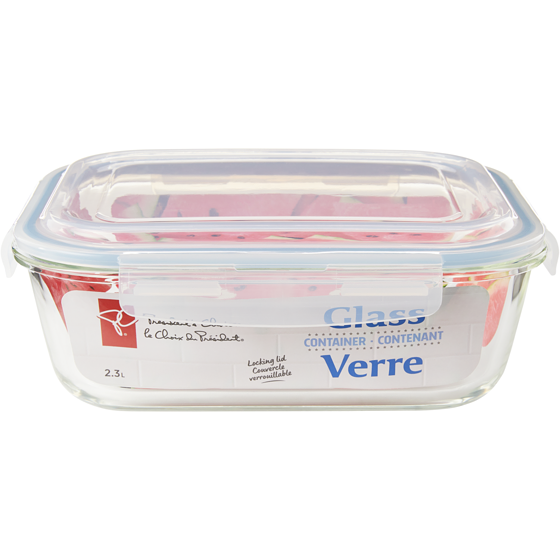 President's Choice 2260Ml Rect Glass Storage 1 ea, $12.00/1ea
