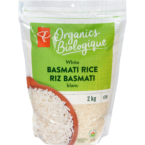 PC Organics Organic White Basmati 2 kg, $0.85/100g