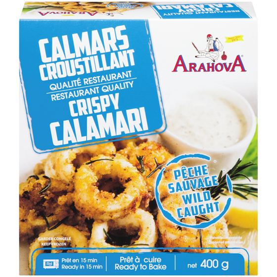 Arahova Arah Calamari Croustillant 400 g, 3,25 $/100g