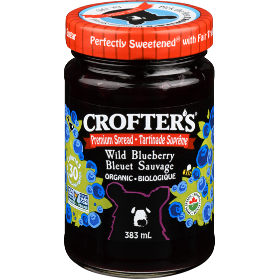 Crofter's Premium Spread Wild Blueberry Organic 383 ml, $1.83/100ml