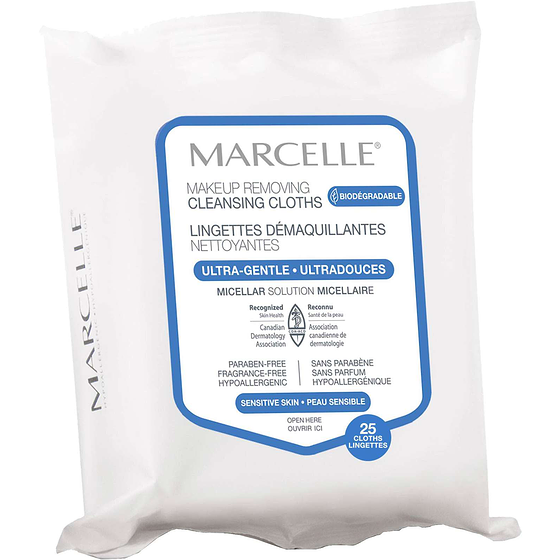 Marcelle Makeup Removing Cleansing Cloths, Ultra Gentle, 25 Cloths 25x1.0 ea, $0.60/1ea