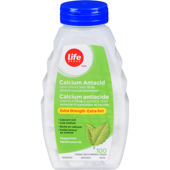 Life Brand Extra Strength Calcium Antacid Peppermint 100 ea, $0.05/1ea