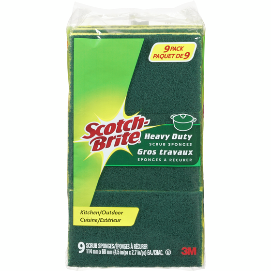 Scotch-Brite Heavy Duty Sponge 9 ea, $1.22/1ea