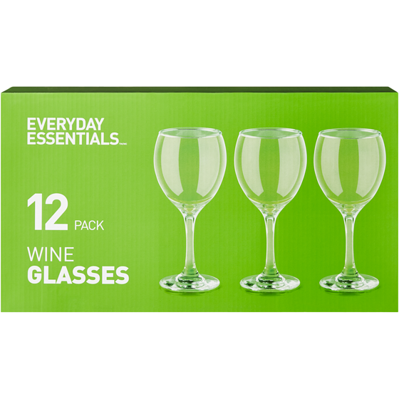 Everyday Essentials Wine Glasses, 12 Pack 1 ea, $22.00/1ea