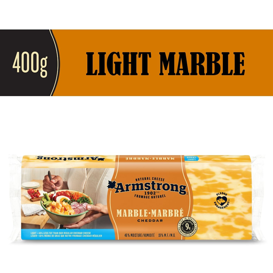 Armstrong Light Marble Cheddar Cheese 400 g, $1.25/100g