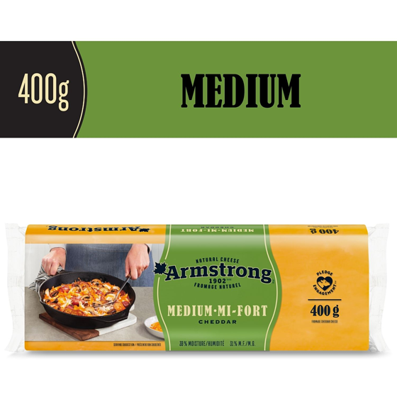 Armstrong Medium Cheddar Cheese 400 g, $1.25/100g
