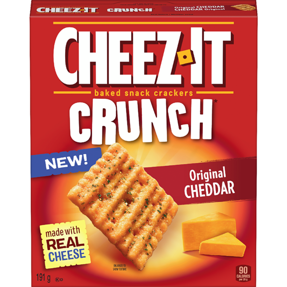Cheez-It Baked Snack Crackers Crunch Original Cheddar 191 g, $1.31/100g