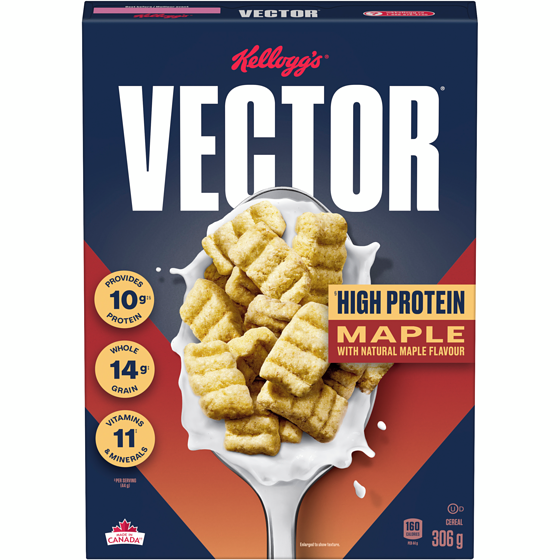 Kelloggs Vector Cereal Maple Crunch 306 g, $1.89/100g