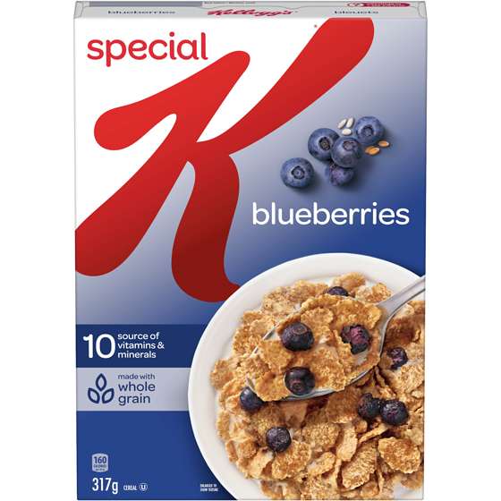 Kelloggs Special K Cereal Whole Blueberries 317 g, $2.21/100g