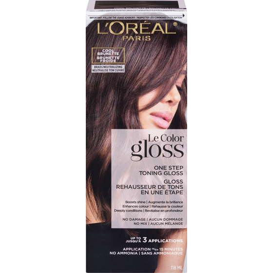 L'Oreal Paris Le Color Gloss One Step Toning Gloss Cool Brunette 118 ml, $14.92/100ml