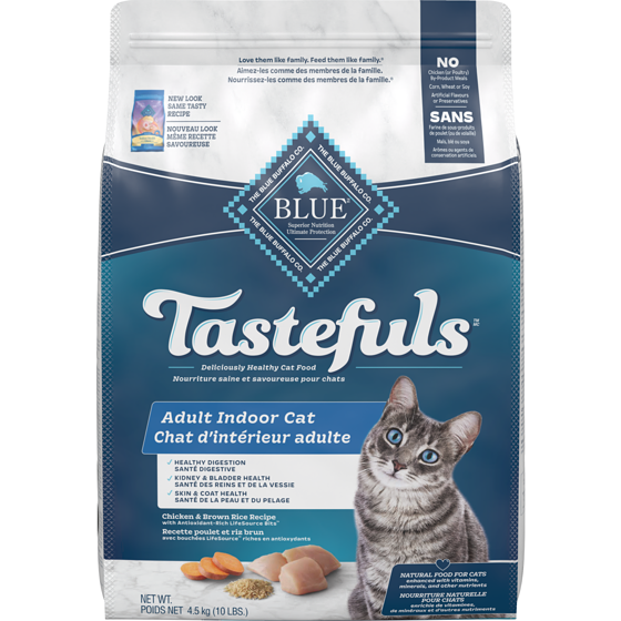 Blue Buffalo Tastefuls Chat adulte d'intérieur poulet et riz brun 4.5 kg, 0,87 $/100g