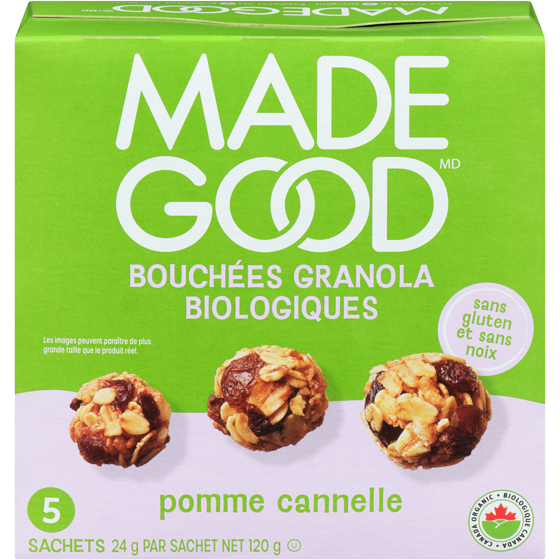 Made Good Bouchée granola Pomme cannelle Boîte de 5 sachets 24 g, 16,62 $/100g
