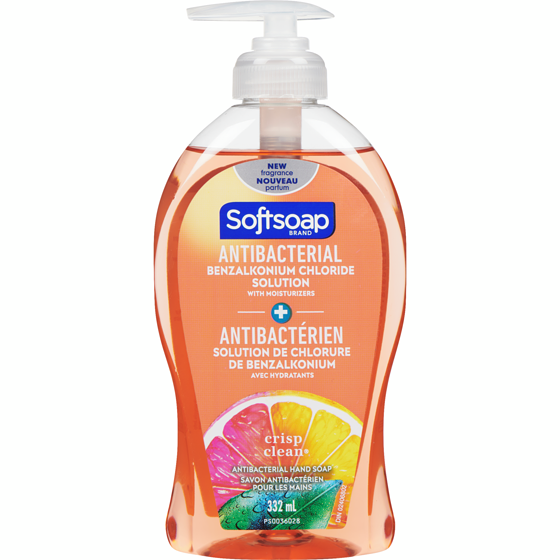 Softsoap Pompe De Savon Liquide Pour Les Mains Antibactérien Propreté Fraîche 332 ml, 1,35 $/100ml