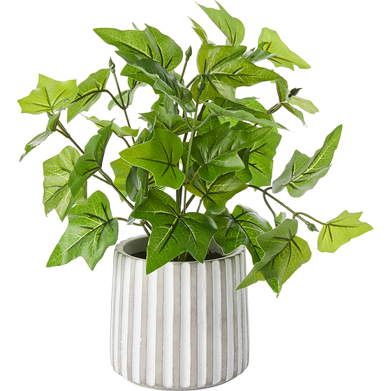 Life at Home Table Top Faux Silk Ivy Plant in Ribbed Grey and White Ceramic Pot, 12.5 in 1 ea, $6.95/1ea
