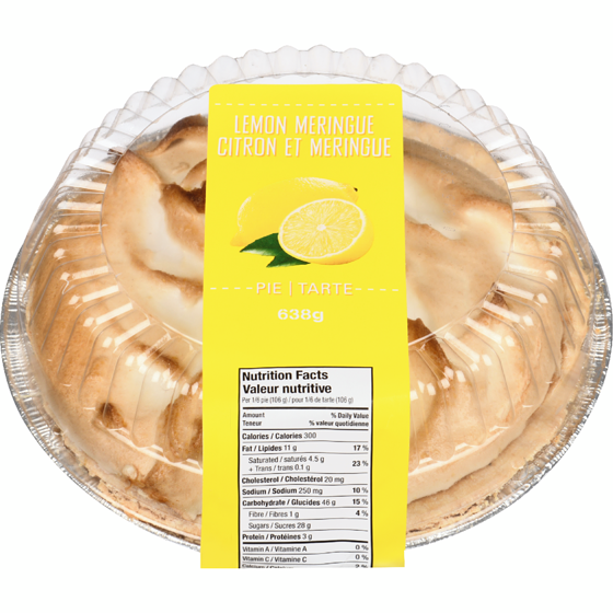 null 8" Lemon Meringue Pie 635 g, $0.94/100g