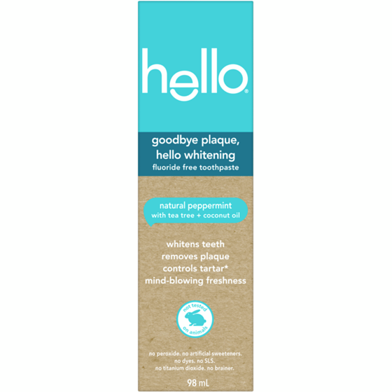 Hello Goodbye Plaque Fluoride Free Toothpaste, Peppermint 98 ml, $8,153.06/100ml