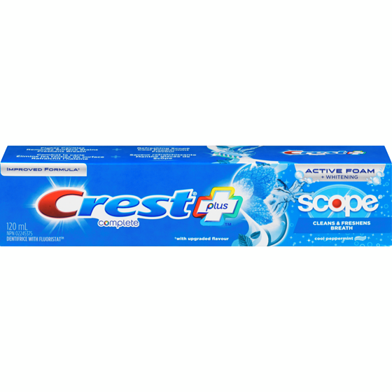 Crest Complete Whitening Plus Scope Cool Peppermint Toothpaste, 120 mL 120 ml, $3.74/100ml