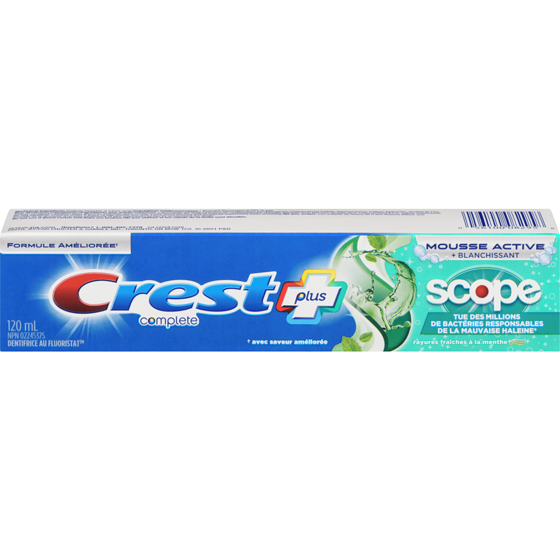Crest Dentifrice Complete Blanchissant avec Scope, Menthe fraîcheur 120 ml, 3,74 $/100ml