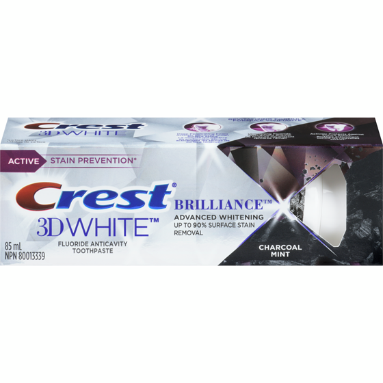 Crest 3D White Brilliance Charcoal Toothpaste   85 ml, $11.16/100ml
