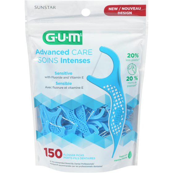 GUM Porte-Fil Soins Intenses avec vitamin E et fluor 150 ea, 0,05 $/1ch