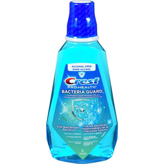 Crest Bacteria Guard Plus Mouthwash with 1.5% Hydrogen Peroxide, Mint 1L 1 l, $0.95/100ml