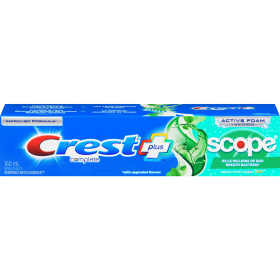 Crest Complete Whitening Plus Scope Minty Fresh Toothpaste, 160 mL 160 ml, $2.81/100ml