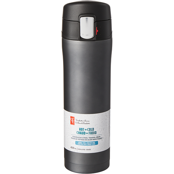 le Choix du Président President's Choice Tasse en acier inoxydable avec mécanisme de verrouillage, 420 mL – Acier inoxydable 1 ea, 19,00 $/1ch