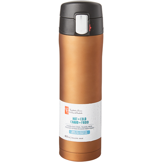 President's Choice President's Choice Stainless Steel Mug With Locking Mechanism, 420mL - Copper 1 ea, $19.00/1ea